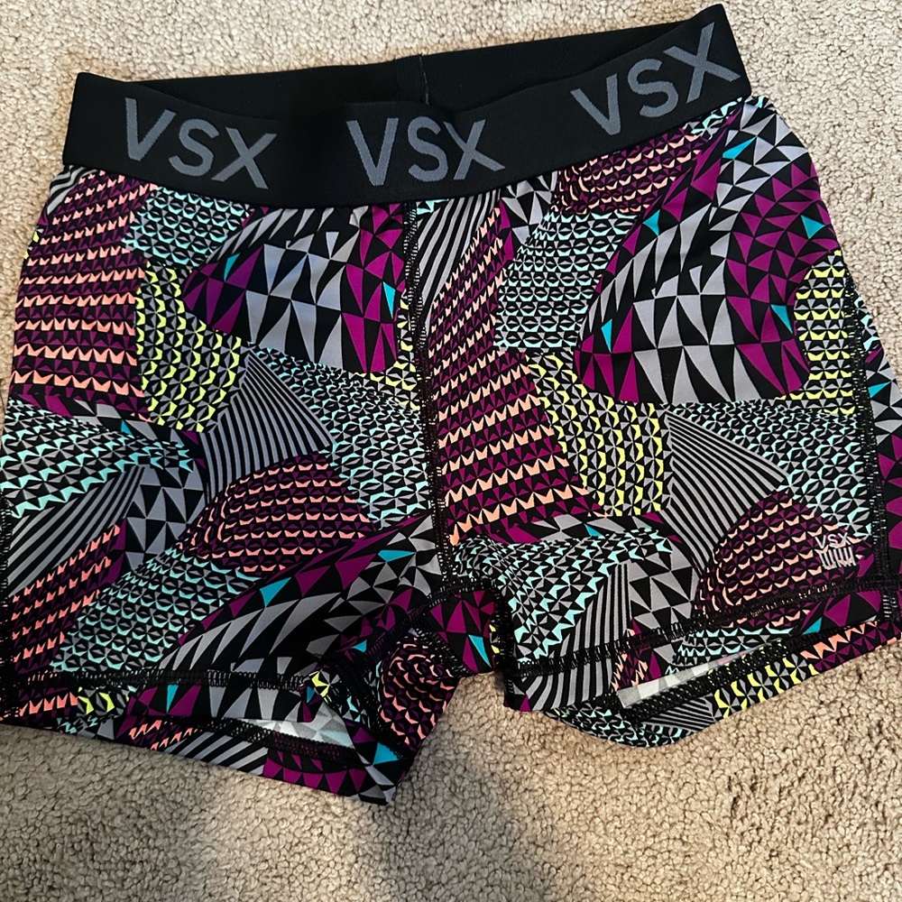 VSX Women's Athletic Shorts - Black, Pink, Blue, Yellow Geometric